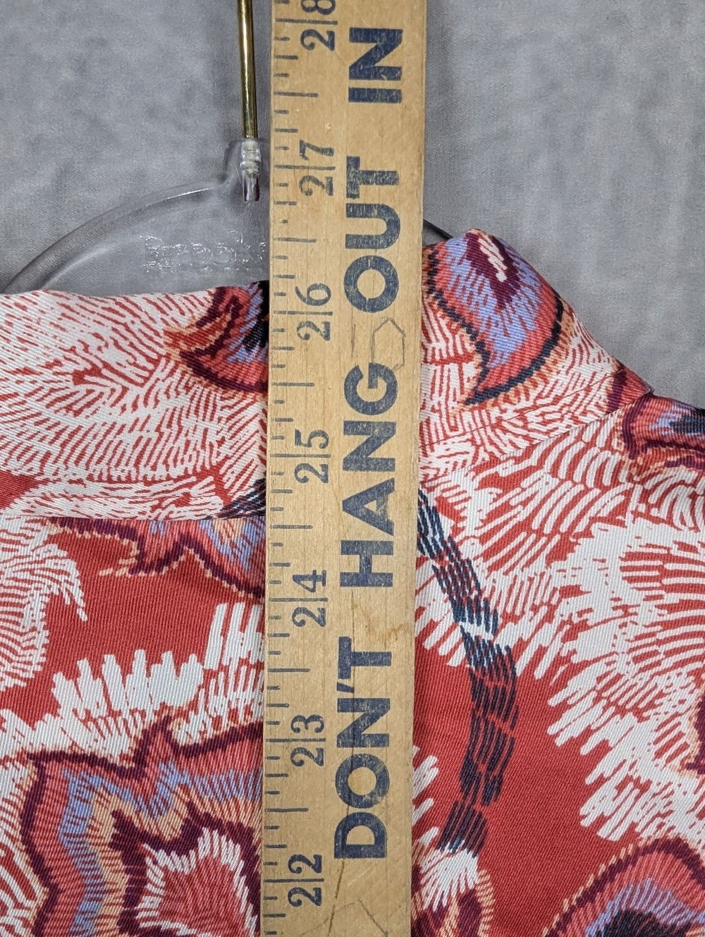 Chico's Floral Paisley Button Down Blouse Pleated Cuff Orange Multi Sz 1(8-10) - Picture 10 of 11
